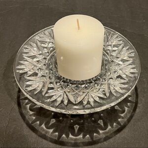 Elegant Crystal Candle Holder with White Candle